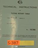 SIP PI-2, Tilting Rotary Table, Technical Instructions Manual